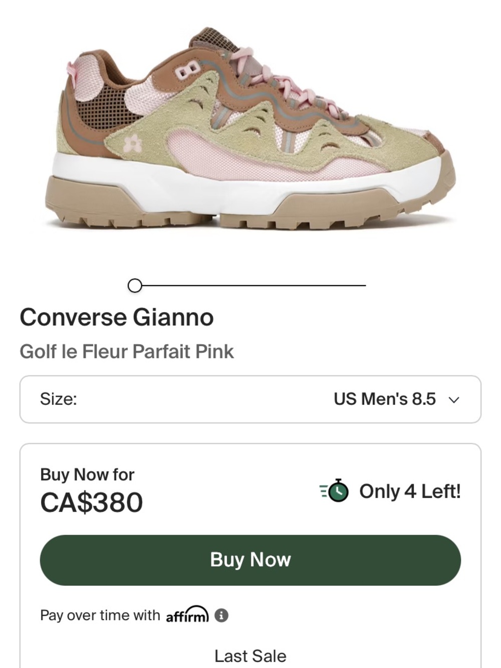 Converse Gianni Golf le Fleur Parfait Pink Sneakers Men’s Size 9 - Picture 7 of 7